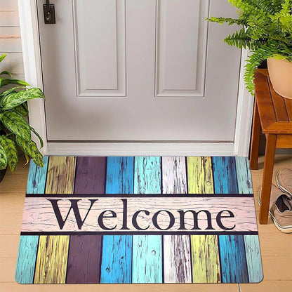 Retro Plush Doormat - Crystal Velvet Entrance Rug, Dirt Resistant & Easy Clean