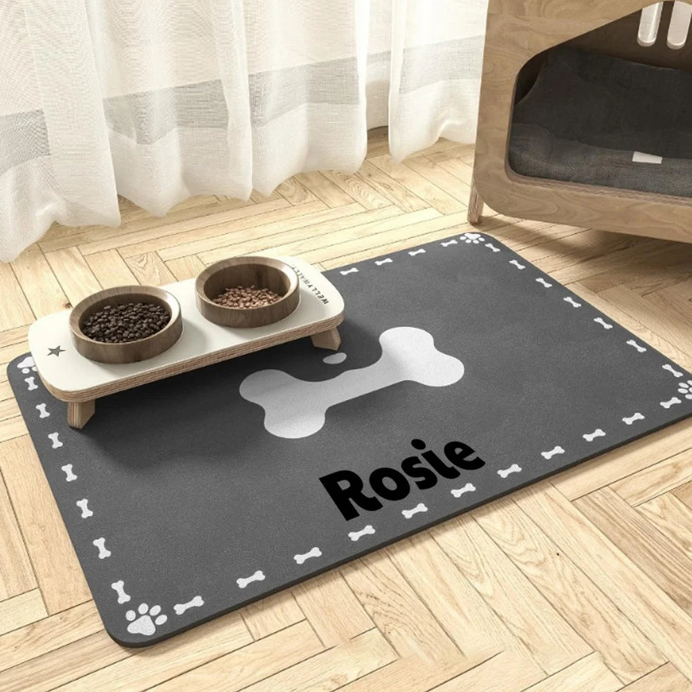 Diatomaceous Earth Pet Feeding Mat - Non-Slip, Stain-Resistant Tray for Dog & Cat Bowls