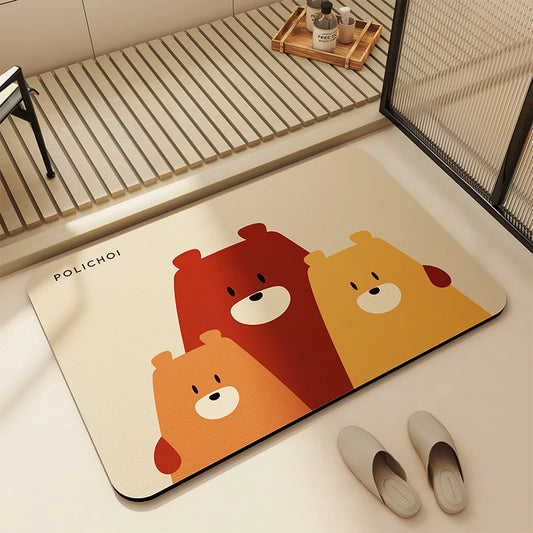 Diatomite Bath Mat - Quick Dry, Absorbent & Non-Slip Stone Foot Mat for Bathroom