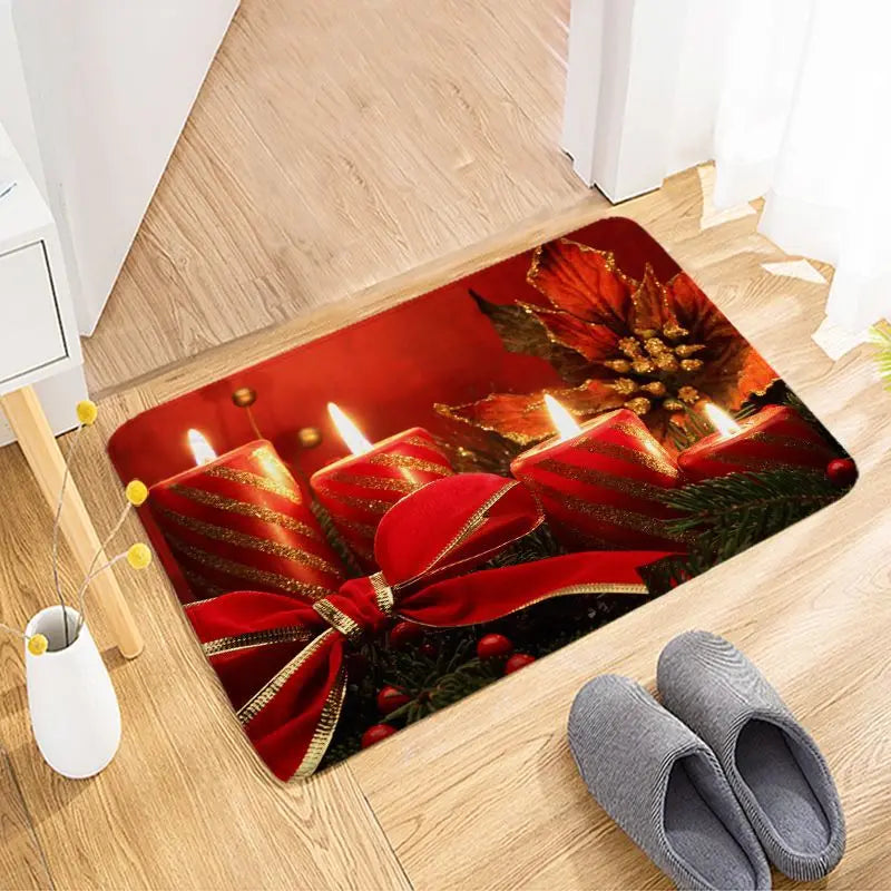 Christmas Welcome Doormat - Non-Slip Holiday Mat for Front Door & Kitchen Entryway