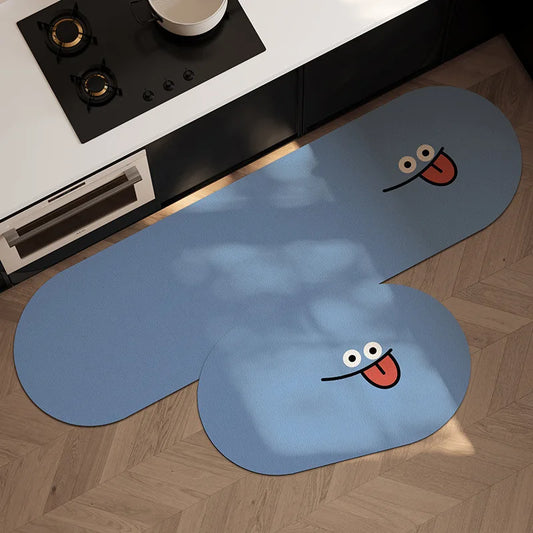 Cartoon Diatomite Kitchen Runner (1 or 2-Pack) - Absorbent & Non-Slip Floor Mat