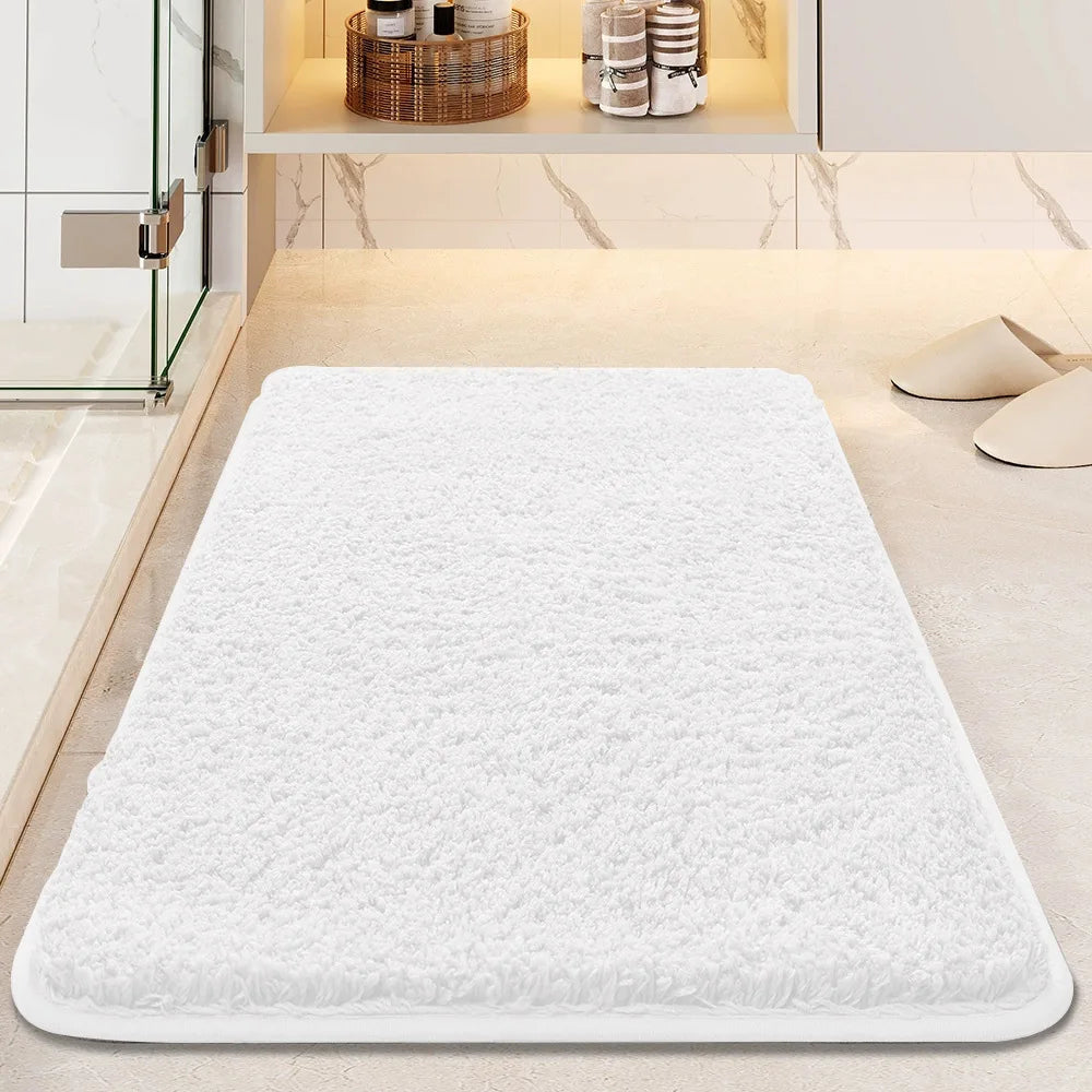 Super Absorbent Bath Mat - Long Hair Friendly Non-Slip Bathroom Rug & Carpet