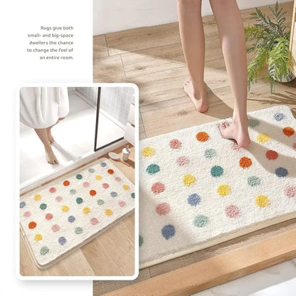 Floral Faux Cashmere Rug - Plush & Soft Carpet for Living Room and Bedroom