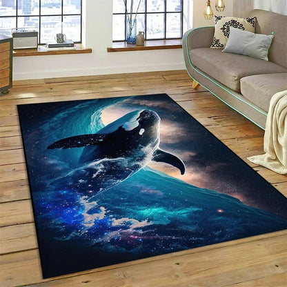 3D Dolphin Area Rug for Kids Room | Underwater World Theme | Non-Slip Playmat