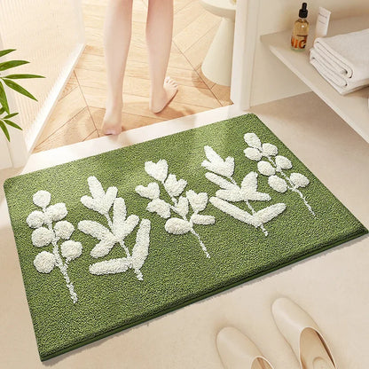 Cute Floral Bath Mat - Super Absorbent, Quick-Dry & Non-Slip Plush Rug