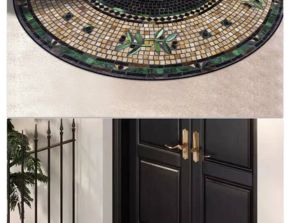 Semi-Circular Marble Doormat - Anti-Slip, Dirt & Wear Resistant Welcome Mat