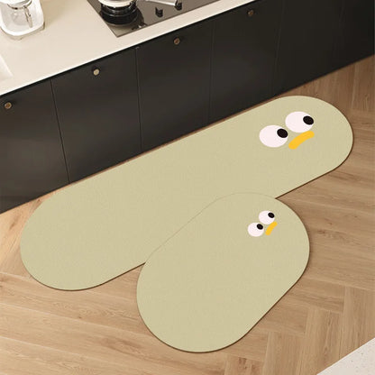 Cartoon Diatomite Kitchen Runner (1 or 2-Pack) - Absorbent & Non-Slip Floor Mat