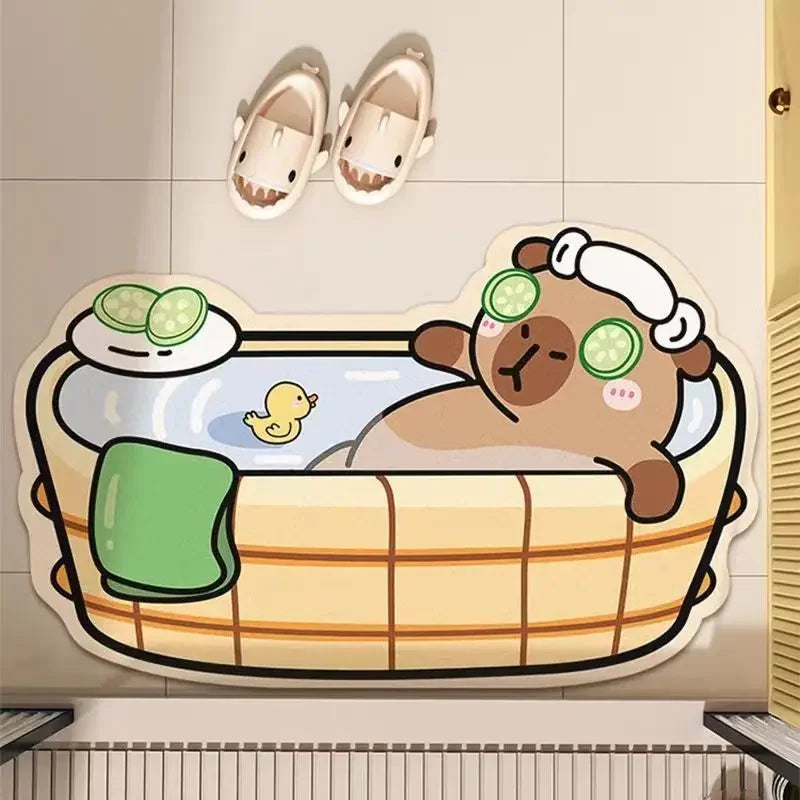 Cute Diatomite Bath Mat - Quick-Dry, Super Absorbent & Non-Slip