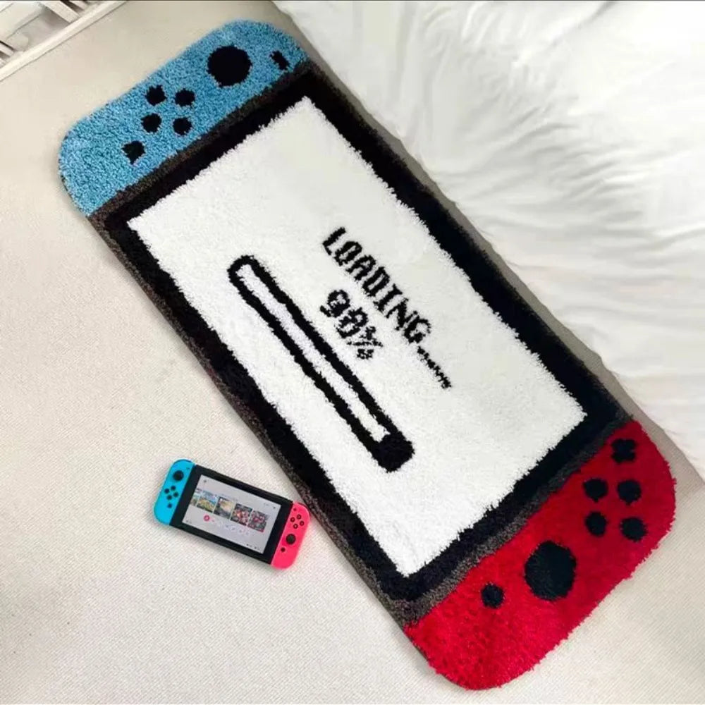Game Controller Rug, Plush Video Game Carpet for Bedroom, Kids Playroom Mat, Cartoon Shaped Floor Decor, Gamer Gift Idea