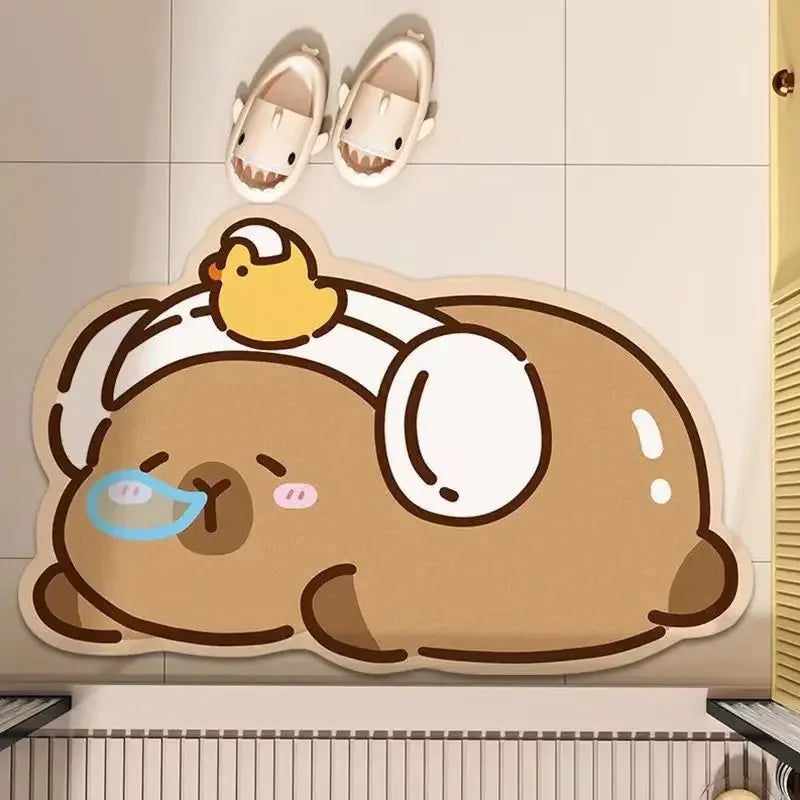 Cute Diatomite Bath Mat - Quick-Dry, Super Absorbent & Non-Slip