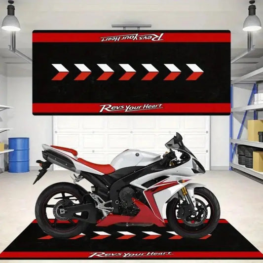 Motorcycle Display Mat - Dirt-Resistant Rug for Man Cave, Garage & Bedroom