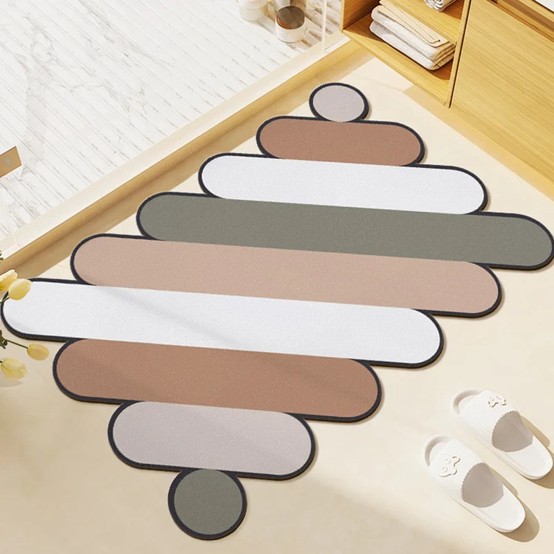 Soft Diatomite Bath Mat - Super Absorbent & Non-Slip Toilet Rug