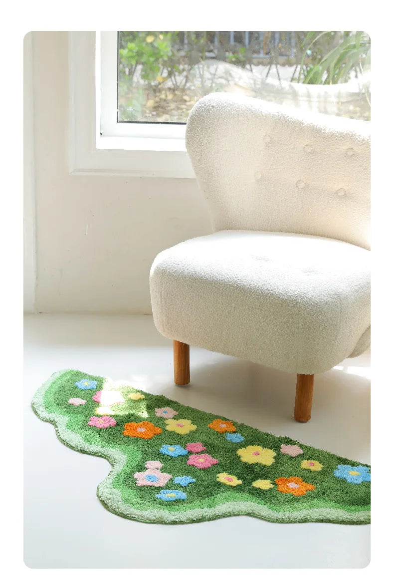 Spring Moss Plush Rug - Soft Faux Cashmere, Dirt Resistant & Easy Care