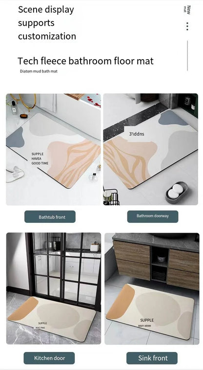 40x60cm Diatomite Mat - Water-Absorbent & Non-Slip for Bathroom & Kitchen