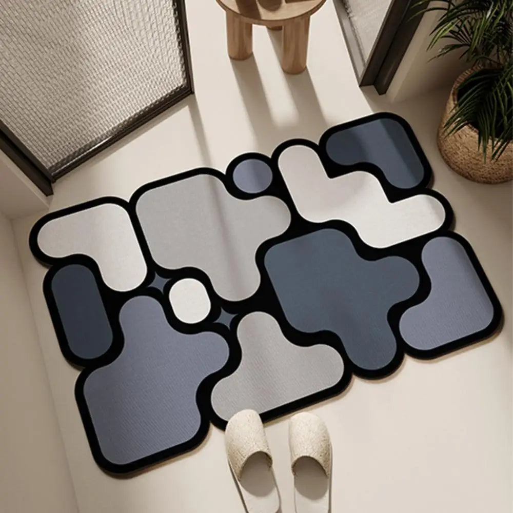 Puzzle Design Diatomite Bath Mat - Quick-Dry, Absorbent & Dirt Resistant