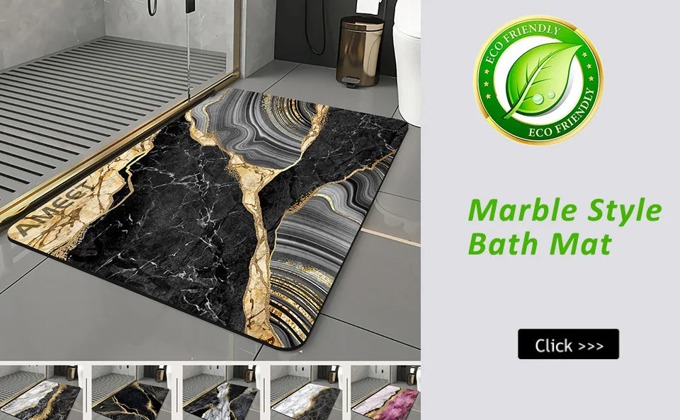 Luxury Absorbent Bath Mat - Non-Slip Kitchen & Bathroom Rug, Machine Washable