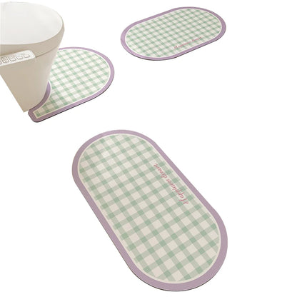 Machine Washable Diatomite Mat - Quick-Dry & Absorbent for Kitchen and Bathroom