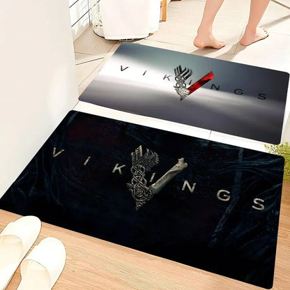 Vikings Anime Logo Mat - Non-Slip Doormat for Game Room & Bedroom Decor