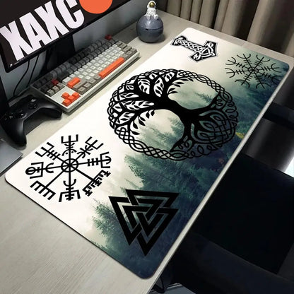 Viking Vegvisir Gaming Mouse Pad - Extra Large Thick Mat for PC & Notebook