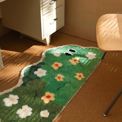 Funny Spirit Plant Rug - Soft Tufted Carpet for Bedroom & Aesthetic Decor