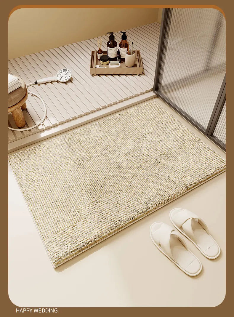 Faux Cashmere Bath Mat - Ultra Soft & Absorbent Bathroom Rug for Toilet and Shower