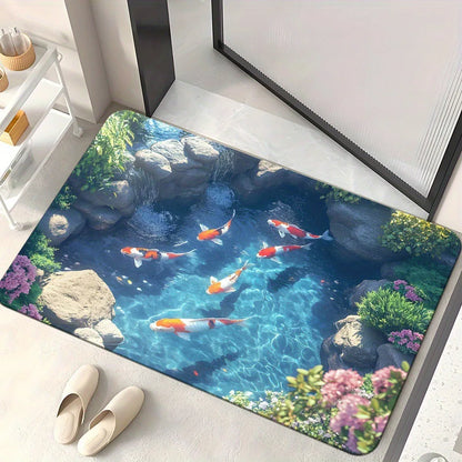 3D Ocean Diatomite Doormat - Water-Absorbent & Non-Slip for Entrance, Kitchen & Bathroom
