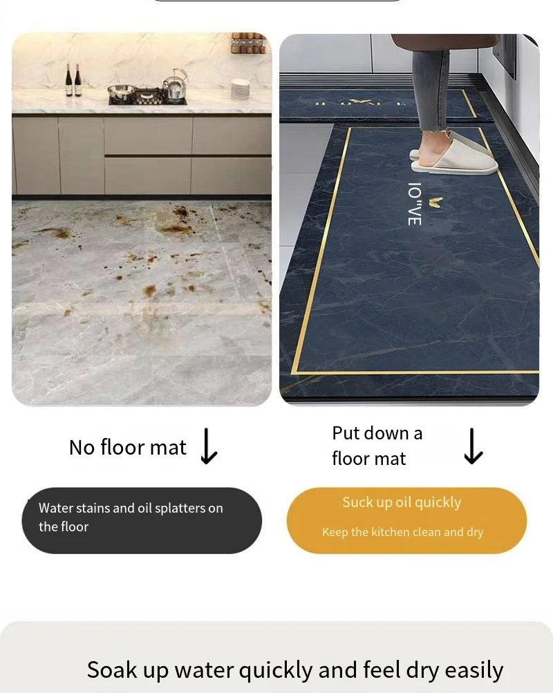 American Retro Diatomite Kitchen Runner (1 or 2-Pack) - Oil Proof & Washable