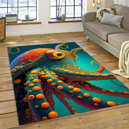 3D Dolphin Area Rug for Kids Room | Underwater World Theme | Non-Slip Playmat