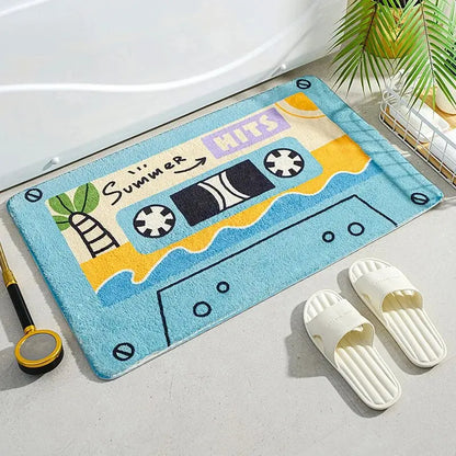 Cartoon Music Tape Doormat - Waterproof & Non-Slip Entrance Mat for Balcony & Bathroom