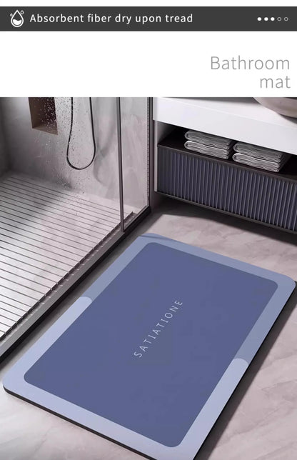 Diatomaceous Earth Bath Mat - Super Absorbent & Quick-Dry Non-Slip Bathroom Floor Mat