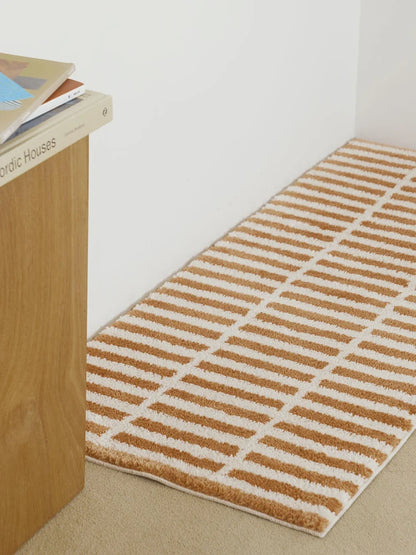 Korean Brick Pattern Rug - Aesthetic Bedside & Nursery Floor Mat for Bedroom