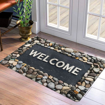 Retro Plush Doormat - Crystal Velvet Entrance Rug, Dirt Resistant & Easy Clean