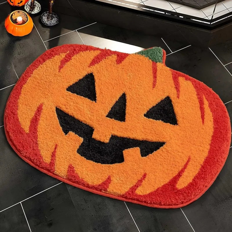 Halloween Doormat - Plush Faux Cashmere & Absorbent Welcome Mat for Spooky Decor