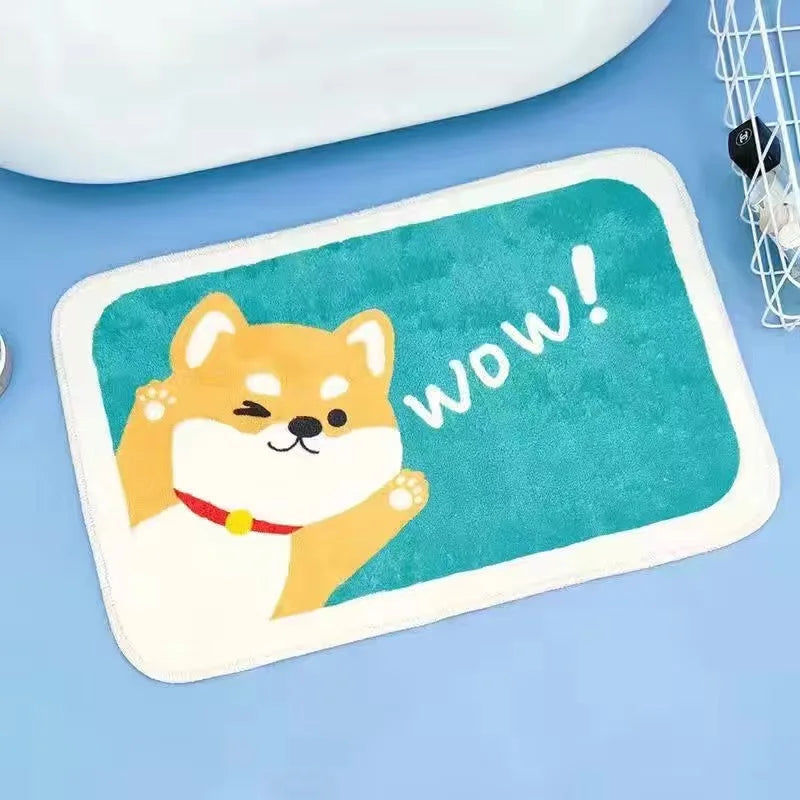 Plush Absorbent Mat - Non-Slip Faux Cashmere Rug for Bathroom & Bedroom Door