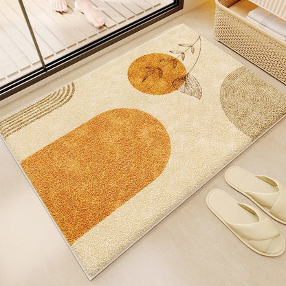 Japanese Faux Cashmere Bath Mat, Quick Drying Absorbent Toilet Rug, Non-Slip Bathroom Floor Mat, Luxury Restroom Door Foot Mat