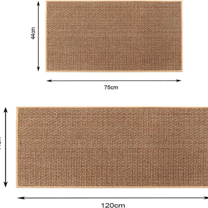 Faux Sisal Kitchen Runner - Washable & Non-Slip with Natural Rubber Backing