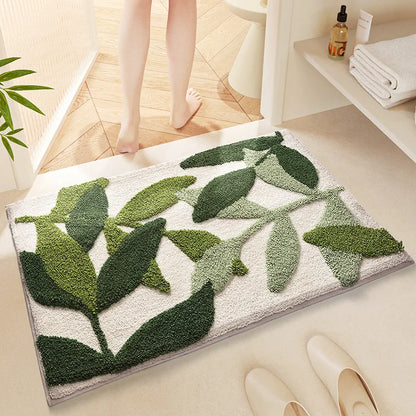 Cute Floral Bath Mat - Super Absorbent, Quick-Dry & Non-Slip Plush Rug