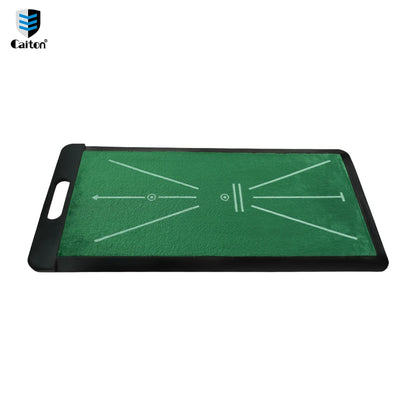 Premium Golf Swing Mat - Velvet Training Surface with Non-Slip Rubber Base