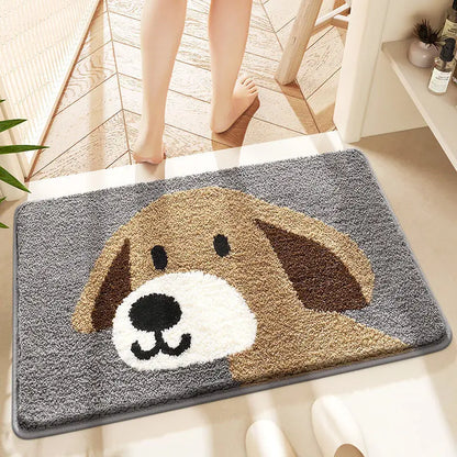 Cute Plush Bath Mat - Super Absorbent & Non-Slip Faux Cashmere Bathroom Rug