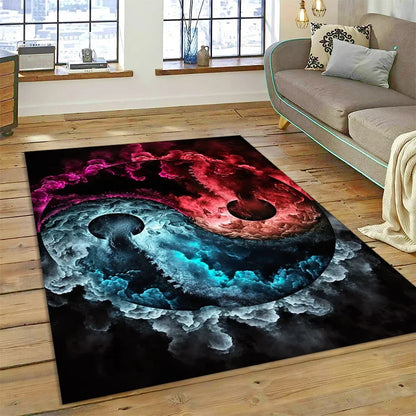3D Yin Yang Tai Chi Rug - Meditation Area Carpet for Zen Living Room & Bedroom Decor