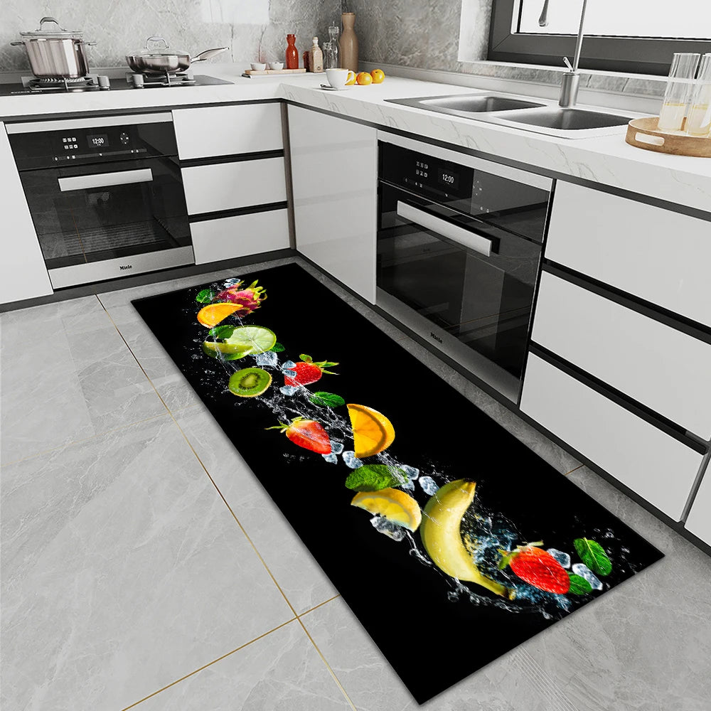 Long Plush Kitchen Runner Rug - Absorbent & Non-Slip Crystal Velvet Floor Mat