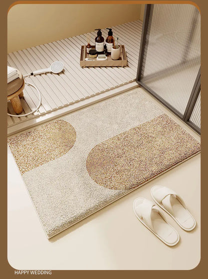 Faux Cashmere Bath Mat - Ultra Soft & Absorbent Bathroom Rug for Toilet and Shower