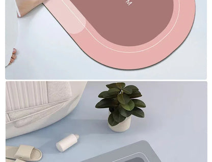 Diatom Mud Bath Mat - Super Absorbent & Fast-Drying Non-Slip Floor Mat for Bathroom