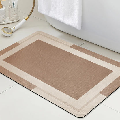 Machine Washable Bath Mat - Ultra Absorbent & Non-Slip with Rubber Backing