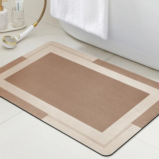 Machine Washable Bath Mat - Ultra Absorbent & Non-Slip with Rubber Backing