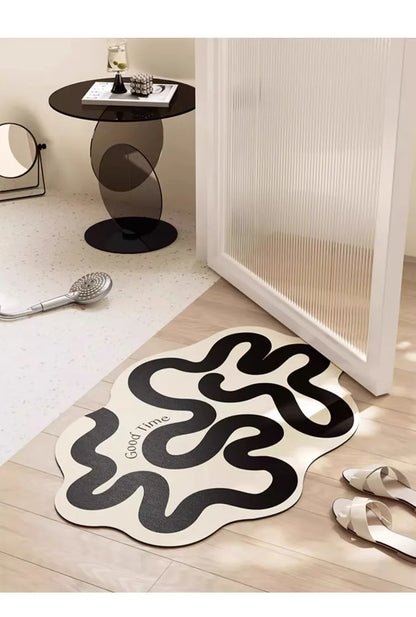 Wave Pattern Anti-Slip Mat - Durable & Absorbent for Bathroom Shower and Kitchen