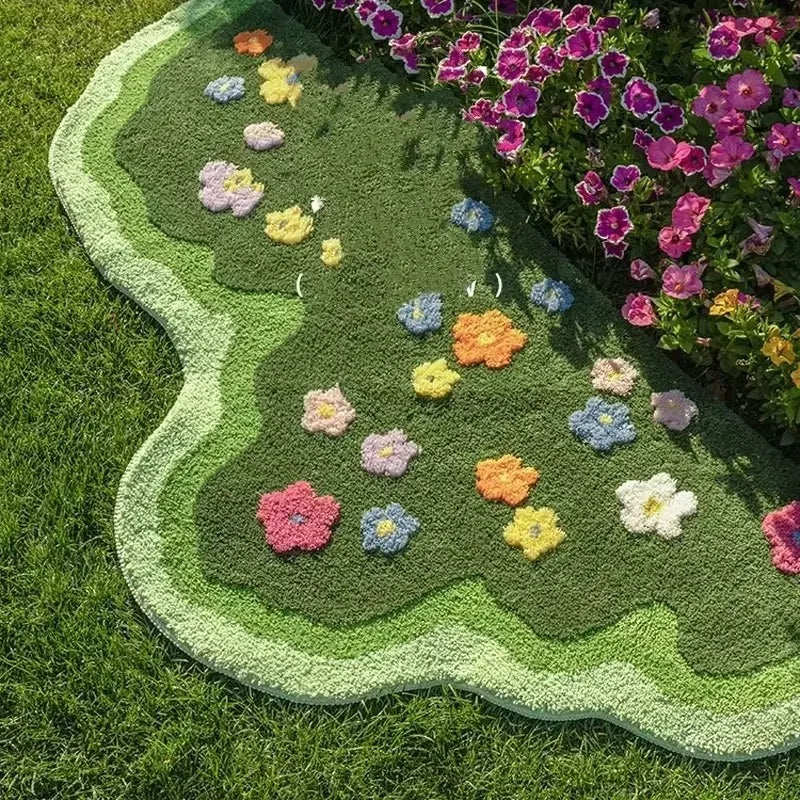 Absorbent Living Room Rug, Soft Plant Aesthetic Bedroom Carpet, Hallway Runner, Decorative Doormat, Cozy Floor Mat for Sofa Area