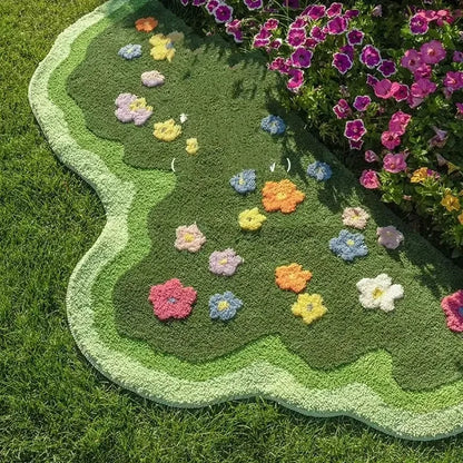 Absorbent Living Room Rug, Soft Plant Aesthetic Bedroom Carpet, Hallway Runner, Decorative Doormat, Cozy Floor Mat for Sofa Area