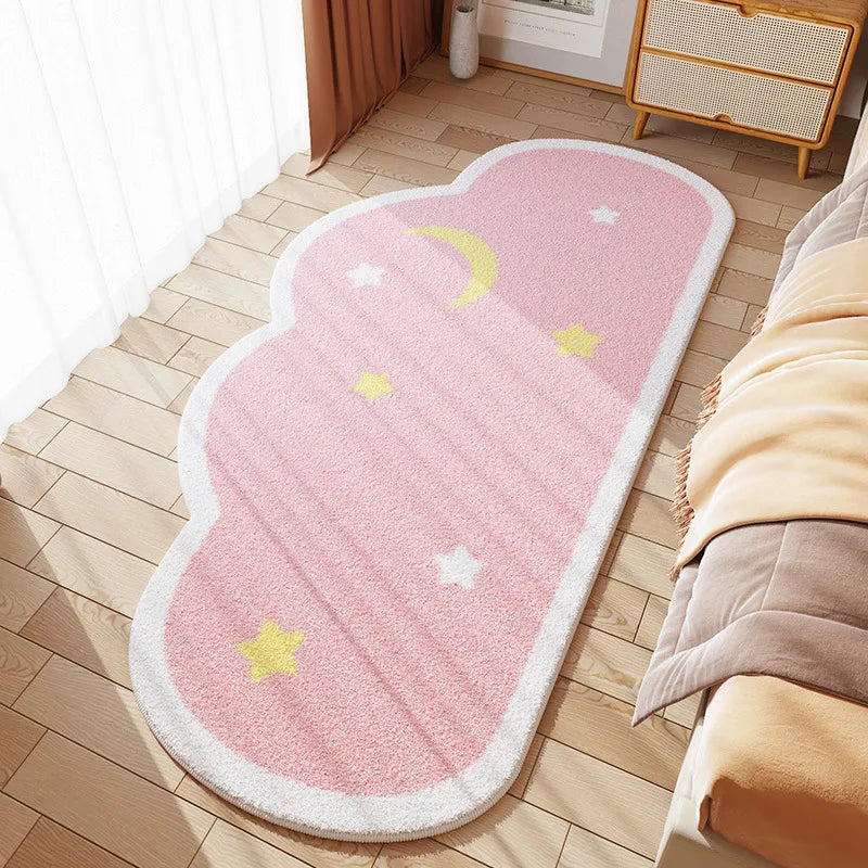 Cloud Print Kids Rug - Soft Cartoon Faux Cashmere Carpet for Nursery & Bedroom