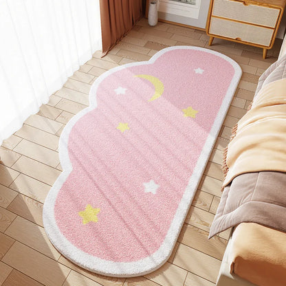 Cloud Print Kids Rug - Soft Cartoon Faux Cashmere Carpet for Nursery & Bedroom